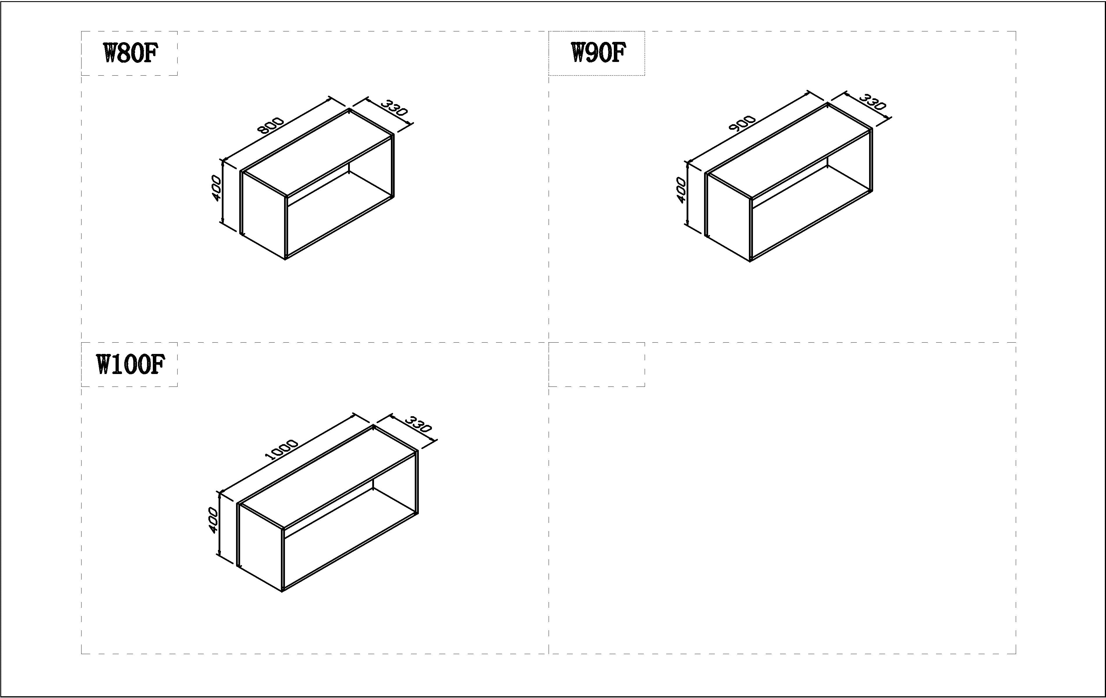 2pac White Gloss Wall Cabinet Unit (200MM-900MM) Suitable to 2230mm Tall Cabinets